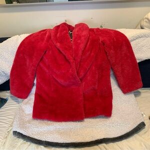 Vibrant Hot Pink Faux Fur Coat